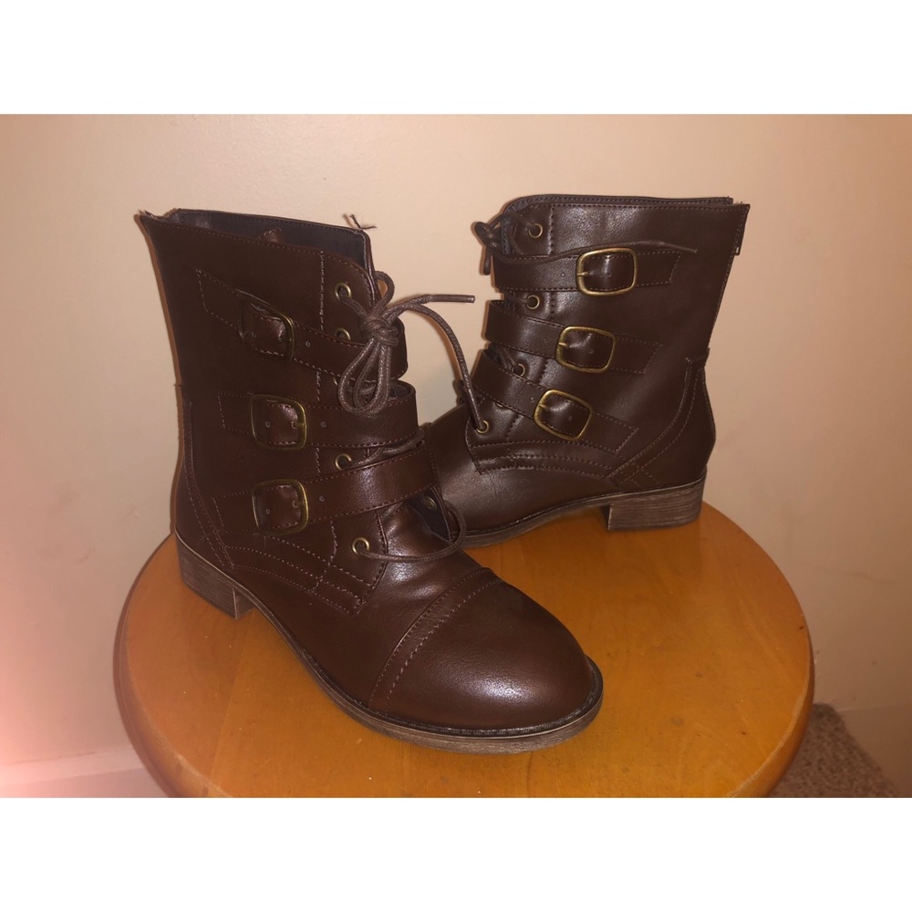 Charlotte Russe Size 6 Brown Combat Boots